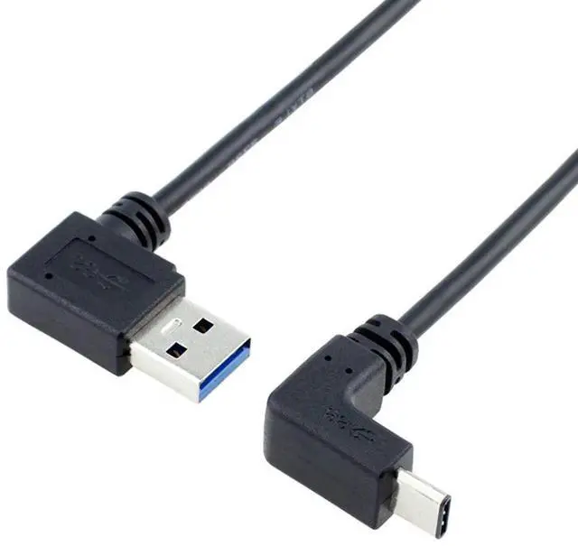 Main image of AJMRTC USB 3.1 UpDown Angled USBC to 90 Degree Left Angled USBA Male to Male Data Cable, 10Gbps HighSpeed Sync Cord 100CM for Smartphones, Tablets, USBC & USBA Interface Devices