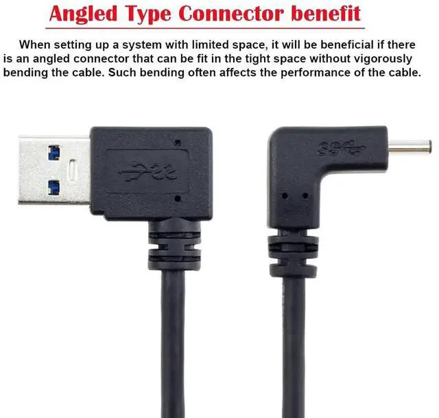 Alt view image 7 of 7 - AJMRTC USB 3.1 UpDown Angled USBC to 90 Degree Left Angled USBA Male to Male Data Cable, 10Gbps HighSpeed Sync Cord 100CM for Smartphones, Tablets, USBC & USBA Interface Devices