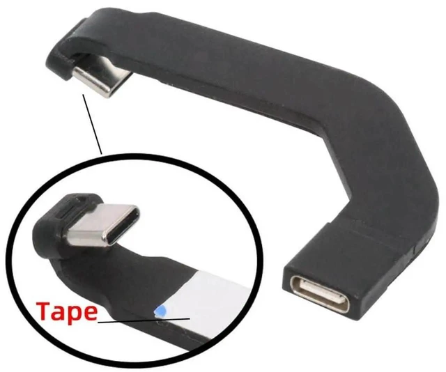 Alt view image 7 of 7 - AJMRTC Angled USBC Male to USBC Female Extension Cable, UltraSlim TypeC Extender Connector Protector, 65W PD Fast Charging & Data Sync Cord for Smartphones, Tablets and USBC Enabled Devices