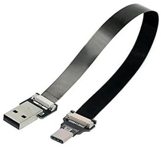Alt view image 7 of 7 - AJMRTC USB 2.0 Flat Slim FPC Cable, TypeA Male to USBC Male 480Mbps Data Transfer Flexible Thin Wire 200CM for FPV Drones, External Hard Drives, Smartphones, Gimbal and Compact Embedded Projects