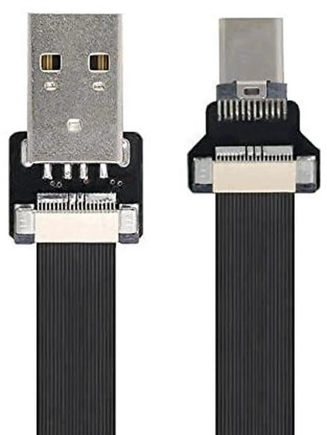 Alt view image 4 of 7 - AJMRTC USB 2.0 Flat Slim FPC Cable, TypeA Male to USBC Male 480Mbps Data Transfer Flexible Thin Wire 200CM for FPV Drones, External Hard Drives, Smartphones, Gimbal and Compact Embedded Projects