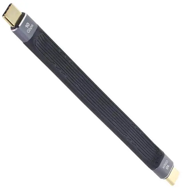 Main image of AJMRTC USB 3.1 Gen2 Flat Slim FPC USBC Male to Male Cable, 10Gbps HighSpeed Data Sync 65W PD Fast Charging Short Flexible Ribbon Cord 13CM for Laptops, Smartphones and USBC Gadgets