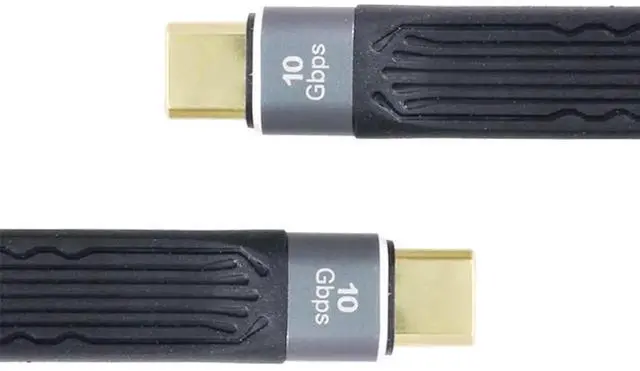 Alt view image 5 of 7 - AJMRTC USB 3.1 Gen2 Flat Slim FPC USBC Male to Male Cable, 10Gbps HighSpeed Data Sync 65W PD Fast Charging Short Flexible Ribbon Cord 13CM for Laptops, Smartphones and USBC Gadgets