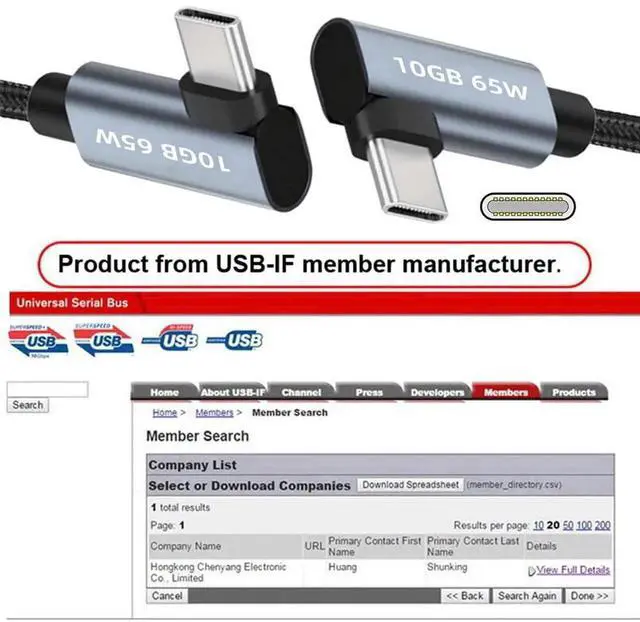 Alt view image 4 of 7 - AJMRTC 10Gbps USBC to USBC Cable 60CM, Dual 90 Degree Right Angle TypeC Male to Male Cord, 4K Video Output & PD 65W Fast Charging Data Cable for Laptops, Tablets, Smart Phones, Monitors