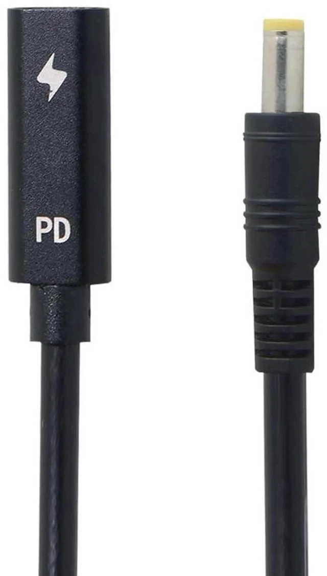 Main image of AJMRTC USBC Female Input to DC 5.5x2.5mm PD Charging Power Cable 20CM, PD Trigger Converter Cord Output 1820V for Legacy Laptops, Power DCPort Notebooks with USBC PD Wall Chargers