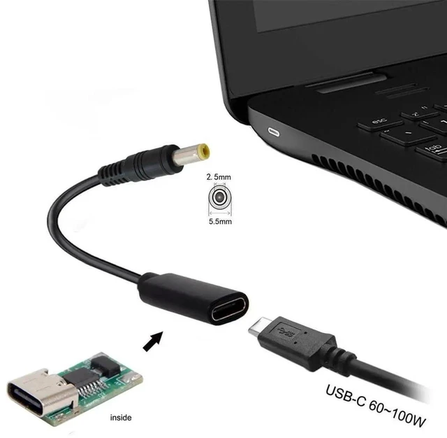 Alt view image 4 of 7 - AJMRTC USBC Female Input to DC 5.5x2.5mm PD Charging Power Cable 20CM, PD Trigger Converter Cord Output 1820V for Legacy Laptops, Power DCPort Notebooks with USBC PD Wall Chargers