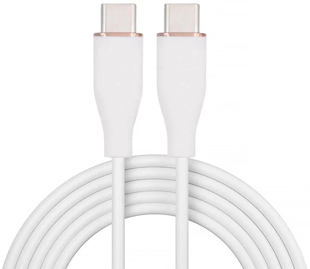 Main image of AJMRTC USBC Male to Male 65W PD Charging Cable 1M White, UltraSoft HighFlex Hyper Super Flexible Cord, 480Mbps USB2.0 Data Sync Cable for Laptops, Tablets, Smartphones USBC Powered Devices