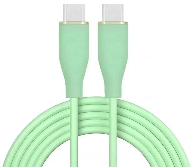 Main image of AJMRTC USBC Male to Male 65W PD Charging Cable 1M Green, UltraSoft HighFlex Hyper Super Flexible Cord, 480Mbps USB2.0 Data Sync Cable for Laptops, Tablets, Smartphones USBC Powered Devices
