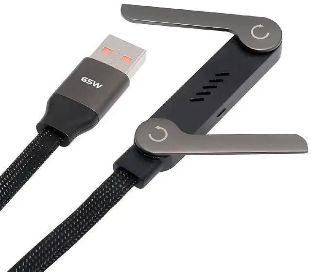 Main image of AJMRTC 65W Foldable Fast Charging Cable 150CM, USBA Male to USBC Male Cord with Builtin Dual Phone Stand Holder, Durable MultiAngle Bracket Charger Cable for Smartphones, Tablets HandsFree Viewin