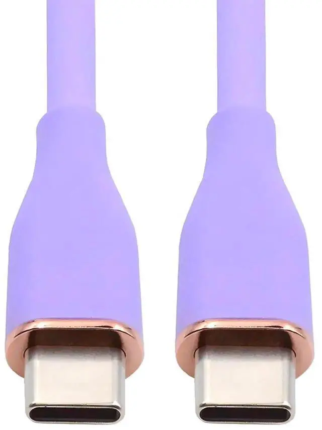Main image of AJMRTC Colorful Purple USBC Male to Male 65W PD Charging Cable 1M, UltraSoft HighFlex Hyper Super Flexible Cord, 480Mbps USB2.0 Data Sync Cable for Laptops, Tablets, Smartphones USBC Powered Devic