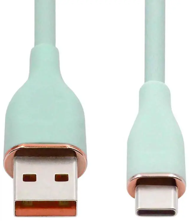 Main image of AJMRTC USBA to USBC Cable 1M Green, Liquid Silicone Ultra Soft Cord, USB2.0 480Mbps Data Sync, Fast Charging Cable for Android Phones, Tablets, Laptops, Power Banks USBC Enabled Devices