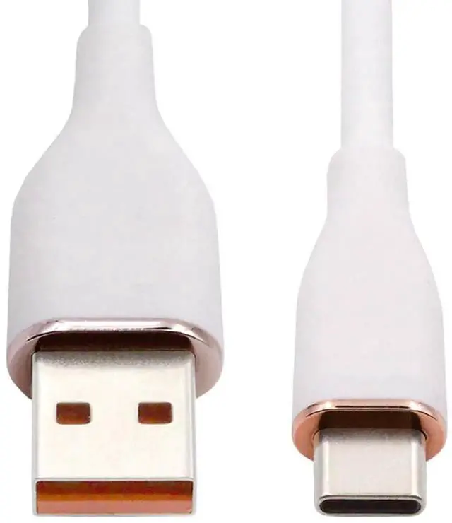 Main image of AJMRTC USBA to USBC Cable 1M White, Liquid Silicone Ultra Soft Cord, USB2.0 480Mbps Data Sync, Fast Charging Cable for Android Phones, Tablets, Laptops, Power Banks USBC Port Devices