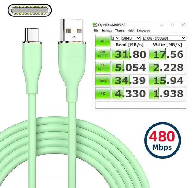 Alt view image 3 of 7 - AJMRTC USBA to USBC Cable 1M White, Liquid Silicone Ultra Soft Cord, USB2.0 480Mbps Data Sync, Fast Charging Cable for Android Phones, Tablets, Laptops, Power Banks USBC Port Devices