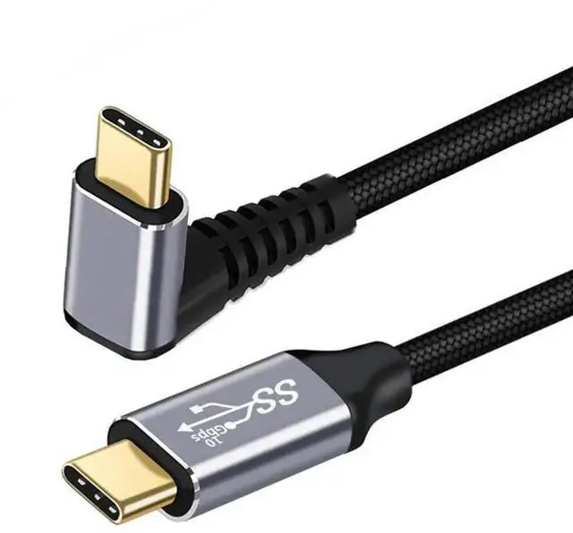 Main image of AJMRTC 90 Degree UpDown Angled USBC to USBC Cable 50CM, USB3.1 Gen2 10Gbps Data Transfer, 100W PD Fast Charging Male to Male TypeC Cord for Laptops, Smart Phones, Tablets, USBC Powered Devices