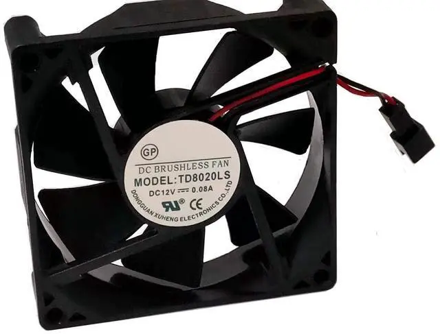 Main image of TD8020LS DC Brushless 12V 0.08A 80x80x20mm 8020 2Wire Silent Axial Fan, Replacement 80mm Fan for Water Dispenser, Mini Refrigerator, Beverage Cooler, Industrial Cabinet