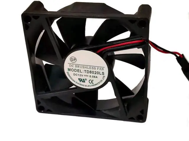Alt view image 3 of 4 - TD8020LS DC Brushless 12V 0.08A 80x80x20mm 8020 2Wire Silent Axial Fan, Replacement 80mm Fan for Water Dispenser, Mini Refrigerator, Beverage Cooler, Industrial Cabinet