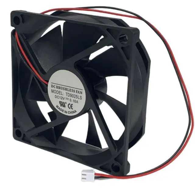 Alt view image 7 of 7 - TD9025LS DC Brushless 12V 0.16A 90x90x25mm 9025 2Wire Hydraulic Bearing Silent Fan, Replacement 90mm Fan for Wine Cooler, Hotel Refrigerator, Industrial Cabinet Power Supply