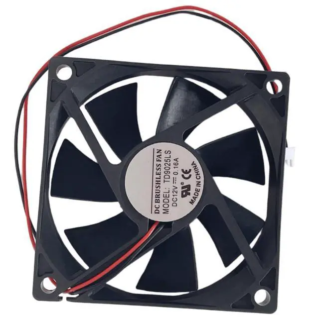Alt view image 5 of 7 - TD9025LS DC Brushless 12V 0.16A 90x90x25mm 9025 2Wire Hydraulic Bearing Silent Fan, Replacement 90mm Fan for Wine Cooler, Hotel Refrigerator, Industrial Cabinet Power Supply