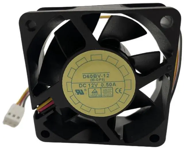Main image of D60BV-12 DC Brushless 12V 0.50A 60x60x25mm 6025 2Wire HighAirflow Fan, Replacement 60mm Fan for Welding Machine, 3D Printer, Power Supply Industrial Equipment