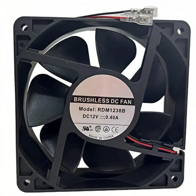 Alt view image 5 of 6 - RDM1238B 12038 DC12V 0.40A 2Pin BallBearing Fan, XFAN Compatible Replacement Cooling Fan for Inverter Energy Storage Industrial Cabinet