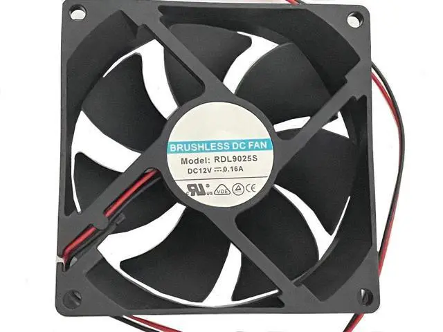 Alt view image 6 of 6 - RDL9025S DC Brushless 12V 0.16A 90x90x25mm 9025 2Wire HydraulicBearing Silent Fan, Replacement 90mm Fan for Wine Cooler, Refrigerator, PC Case Power Supply