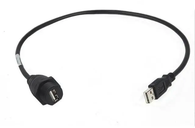 Main image of USBA Male to Panel Mount USBA Female Feedthrough Cable 1M (3.3ft), 742000 USB Adapter Cord for HAAS CNC Machine Tool Pendant Controller, Industrial Cabinet Panel Installation Cord