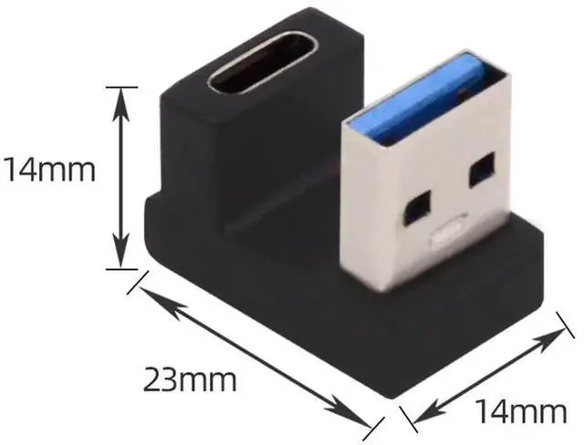 Alt view image 7 of 7 - AJMRTC Back Angled UShape USBC Female to USBA Male Adapter, USB 3.0 TypeC Converter, UShaped Reverse Bend Data & Charging Connector for Laptop, Desktop, Phone and USBC Peripherals