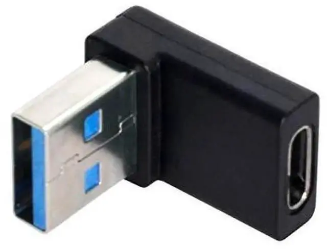 Main image of AJMRTC 90 Degree Down Angled USBC Female to USBA Male Adapter, USB 3.0 TypeC Converter, Data Sync & Charging Connector for Laptop, Desktop, Phone and USBC Peripherals