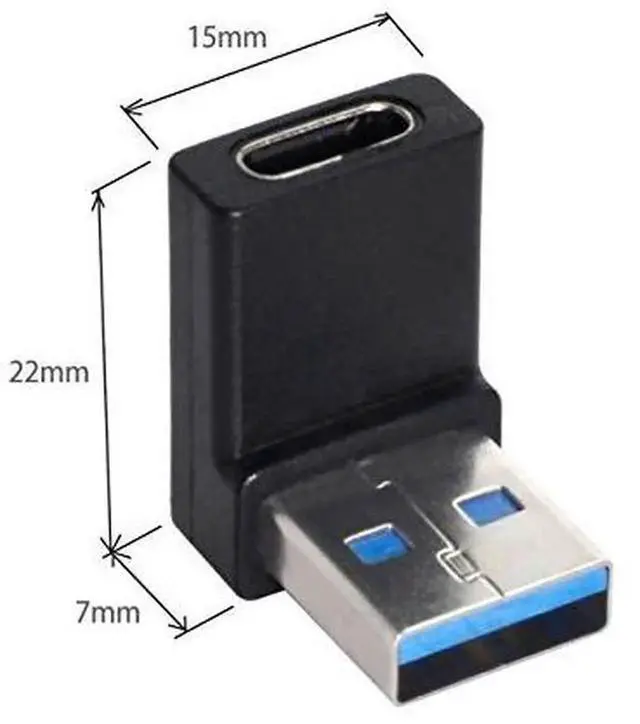 Alt view image 3 of 4 - AJMRTC 90 Degree Down Angled USBC Female to USBA Male Adapter, USB 3.0 TypeC Converter, Data Sync & Charging Connector for Laptop, Desktop, Phone and USBC Peripherals