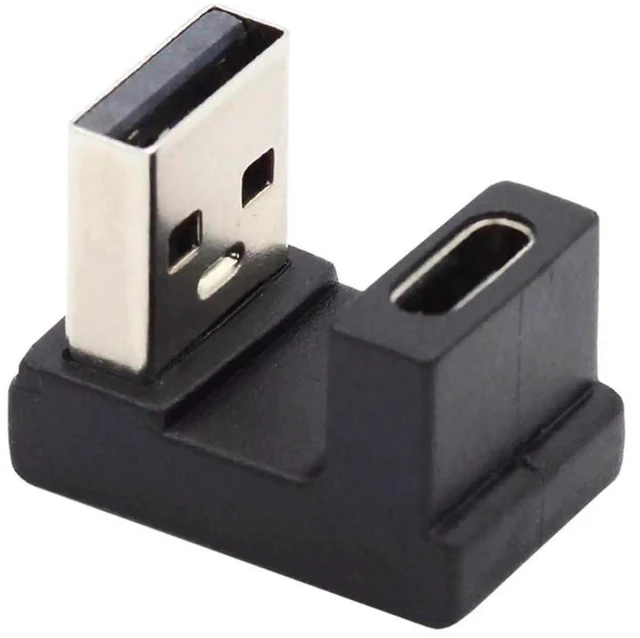 Main image of AJMRTC Up Opposite UShape Back Angled USBC Female to USBA Male Adapter, USB 3.0 TypeC Converter, Data Sync & Charging Connector for Laptop, Desktop, Phone and USBC Peripherals