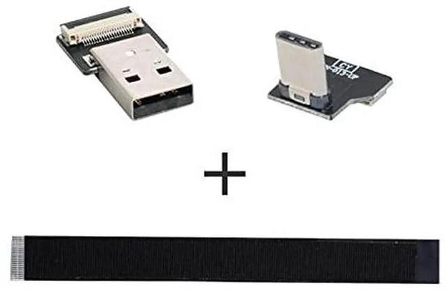 Alt view image 4 of 6 - AJMRTC UpDown Angled USB 2.0 TypeA Male to USBC Male Flat Slim FPC Ribbon Cable, 480Mbps Data Sync Charging Cord, 100CM for FPV Drones, External Disk, Smartphones and Compact Device Installation