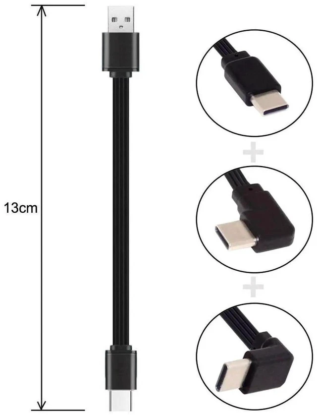 Alt view image 7 of 7 - AJMRTC 3Pcs/Lot USB 2.0 90Degree Angled TypeA Male to USBC Male Flat Slim FPC Ribbon Cables, 480Mbps Data Sync Charging Cord, 13CM for FPV Drones, External Disk, Smartphones & Compact Device Wiring