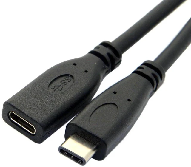 Main image of AJMRTC USB3.1 Gen2 USBC Male to Female Extension Cable, 10Gbps HighSpeed Data Sync PD Charging Extender Cord, 2M for Laptops, Tablets, Mobile Phones and USBC Peripherals