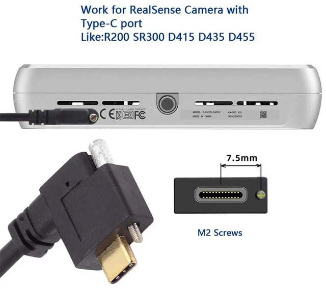 Alt view image 2 of 7 - AJMRTC RightAngled ScrewLocking USBC Male to Female Extension Cable, USB3.1 Gen2 10Gbps HighSpeed Data Cord for Realsense Camera, VR Quest Link, Industrial Vision and USBC Host Equipment