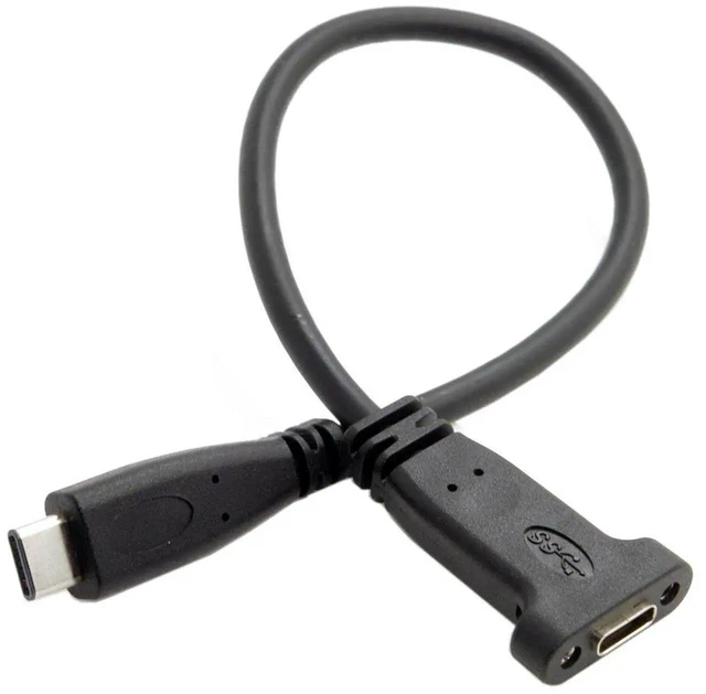 Alt view image 5 of 6 - AJMRTC USB3.1 Gen2 USBC Male to Female Extension Cable, PanelMount ScrewHole Female Receptacle, 10Gbps Data Sync PD Charging Cord for PC Case, Industrial Equipment, Laptops and USBC Peripherals