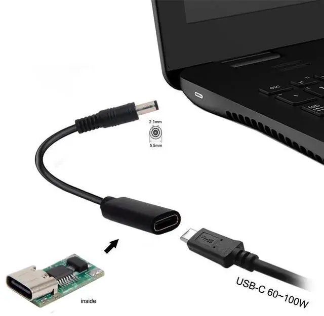 Alt view image 7 of 7 - AJMRTC USBC Female to DC 5.5x2.1mm PD Trigger Charging Cable, 1820V Output Barrel Power Cord, Convert USBC PD Charger for DC Barrel Jack Laptops, Replace Original Laptop Power Adapter Cable