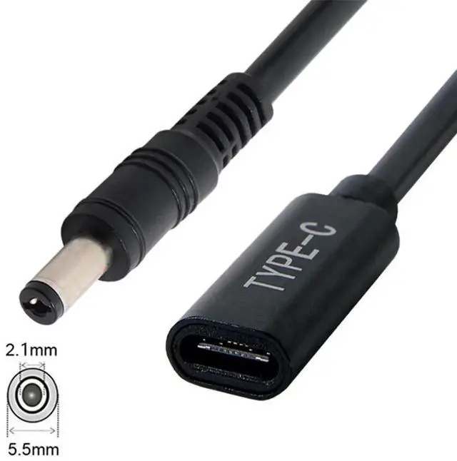 Alt view image 6 of 7 - AJMRTC USBC Female to DC 5.5x2.1mm PD Trigger Charging Cable, 1820V Output Barrel Power Cord, Convert USBC PD Charger for DC Barrel Jack Laptops, Replace Original Laptop Power Adapter Cable