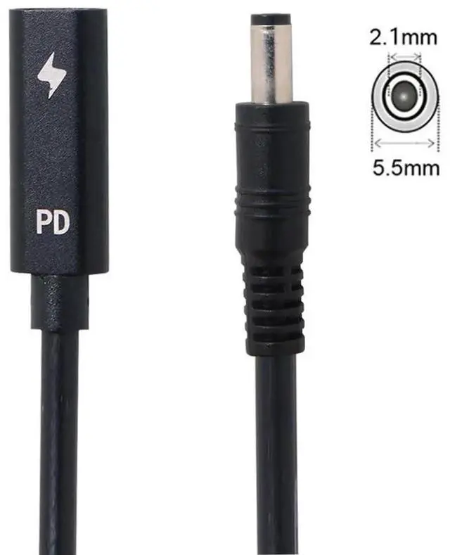 Alt view image 5 of 7 - AJMRTC USBC Female to DC 5.5x2.1mm PD Trigger Charging Cable, 1820V Output Barrel Power Cord, Convert USBC PD Charger for DC Barrel Jack Laptops, Replace Original Laptop Power Adapter Cable