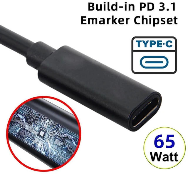Alt view image 2 of 7 - AJMRTC USBC Female to DC 4.8x1.7mm PD Trigger Charging Cable 65W, 1820V Barrel Power Cord, Convert USBC PD Charger for DC Barrel Jack Laptops, Short Replacement Laptop Power Supply Cable