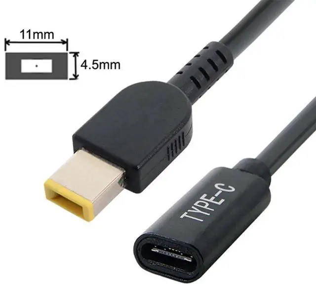 Alt view image 6 of 7 - AJMRTC USBC Female to Rectangle 11.0x4.5mm PD Emulator Trigger Charging Cable, DC 1820V Square Power Cord Replacement for ThinkPad X1 Carbon, Convert USBC PD Charger for Lenovo Laptop Power Supply