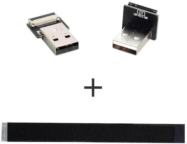Alt view image 3 of 7 - AJMRTC 0.2M USB 2.0 Flat Ribbon Flex Cable, 90 Degree Down Angled Male to Male Extension Cord, HighSpeed Data Transfer & Charging Adapter Cable for Laptops, Hard Drives, USBA Peripheral Devices