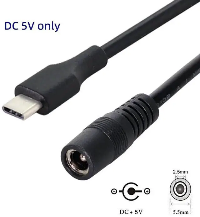 Alt view image 2 of 7 - AJMRTC USB 3.1 TypeC Male to DC 5.5x2.5mm Power Jack Extension Charge Cable 10cm, Short DC Barrel Cord, USBC to DC Power Adapter Cable for Air Pro, Laptops, Routers and DCPowered Electronic Devices
