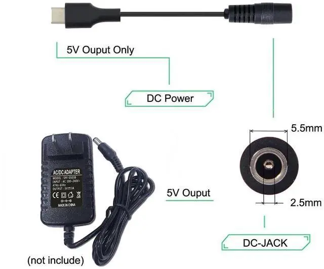 Alt view image 5 of 7 - AJMRTC USB 3.1 TypeC Male to DC 5.5x2.5mm Power Jack Extension Charge Cable 10cm, Short DC Barrel Cord, USBC to DC Power Adapter Cable for Air Pro, Laptops, Routers and DCPowered Electronic Devices