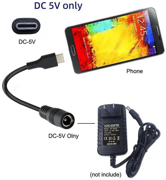 Alt view image 7 of 7 - AJMRTC USB 3.1 TypeC Male to DC 5.5x2.5mm Power Jack Extension Charge Cable 10cm, Short DC Barrel Cord, USBC to DC Power Adapter Cable for Air Pro, Laptops, Routers and DCPowered Electronic Devices