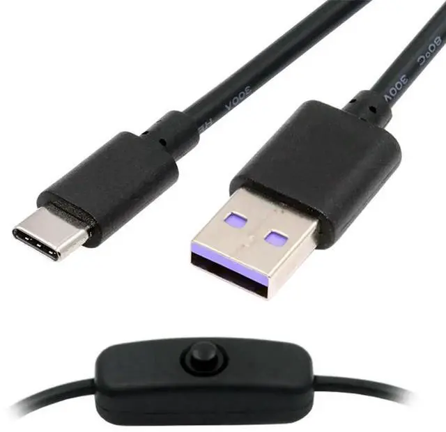 Main image of AJMRTC USB2.0 TypeA to TypeC Power Switch Cable 1.0M, Builtin OnOff Power Button Control Cord, DC 5V Power Supply Cable for Desk Lamps, USB Fans, Cameras and Other LowVoltage USBC Powered Device