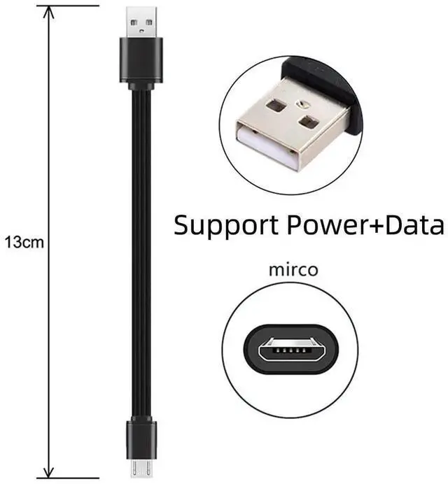 Alt view image 3 of 7 - AJMRTC 13cm Flat Slim FPC USB 2.0 Cable, TypeA Male to Micro USB Male Short Data Sync Power Cord for FPV Drone, Hard Disk, Android Phone, Camera, Micro USBEnabled Devices
