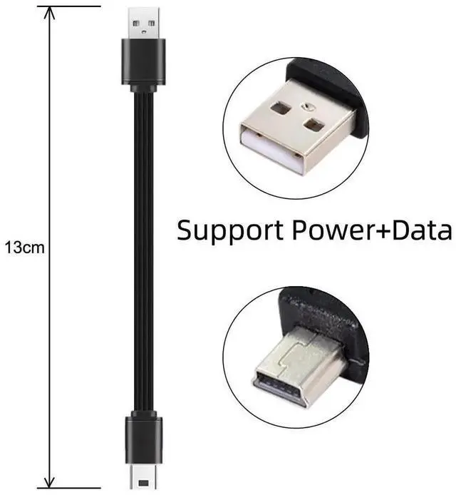 Alt view image 7 of 7 - AJMRTC 13cm Flat Slim FPC USB 2.0 Cable, TypeA Male to Mini 5Pin USB Male Short Data Sync Power Cord for FPV Drone, Hard Disk, OldVersion Phone, Camera, Mini USB Enabled Devices