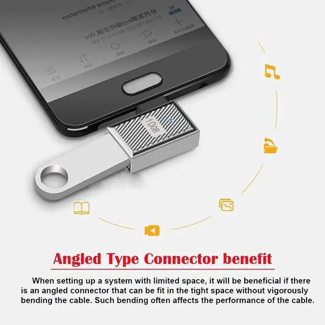 Alt view image 5 of 7 - AJMRTC 90 Degree RightAngled USBC Male to USB3.0A Female OTG Adapter, 10Gbps Data 120W Power Delivery, Alloy Shell Mecha Cyberpunk Style Converter for Laptop, Tablet, Smartphone, USBA Peripherals