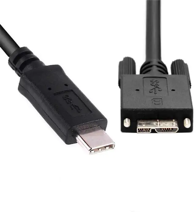 Alt view image 3 of 7 - AJMRTC USBC Host Male to MicroUSB3.0 Male Straight Cable with Dual ScrewLock Mount, 5Gbps SuperSpeed Data Cord for Industrial MachineVision Camera, External Storage, Industrial USB3.0 MicroB Devi