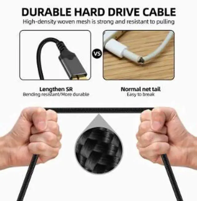 Alt view image 4 of 4 - AJMRTC 9.8FT USB 3.0 Micro B Cable, Braided USBA to Micro USB 3.0 Male Data Sync Power Cord for External Hard Drive, Camera, Nikon Canon Pentax DSLR Cameras Storage Device